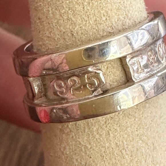 Tiffany & Co. Sterling Silver 1837 Collection Cut Out Stencil Ring Size 4.75 - Picture 2 of 9